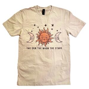 Cream Sun and Moon Graphic Tee